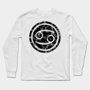 Black Marble Zodiac - Cancer Long Sleeve T-Shirt